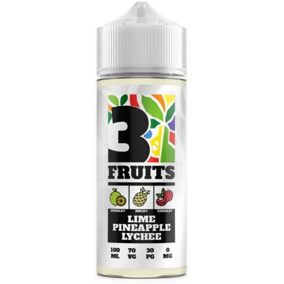 Lime, Pineapple, Lychee e-Liquid IndeJuice 3 Fruits 100ml Bottle