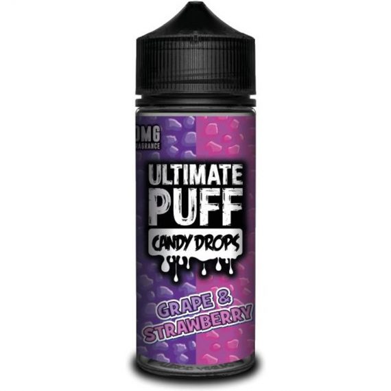 Candy Drops Grape & Strawberry e-Liquid IndeJuice Ultimate Puff 100ml Bottle